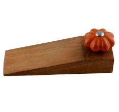 2 Pieces Orange Crackle Melon Ceramic Wooden Door Stopper
